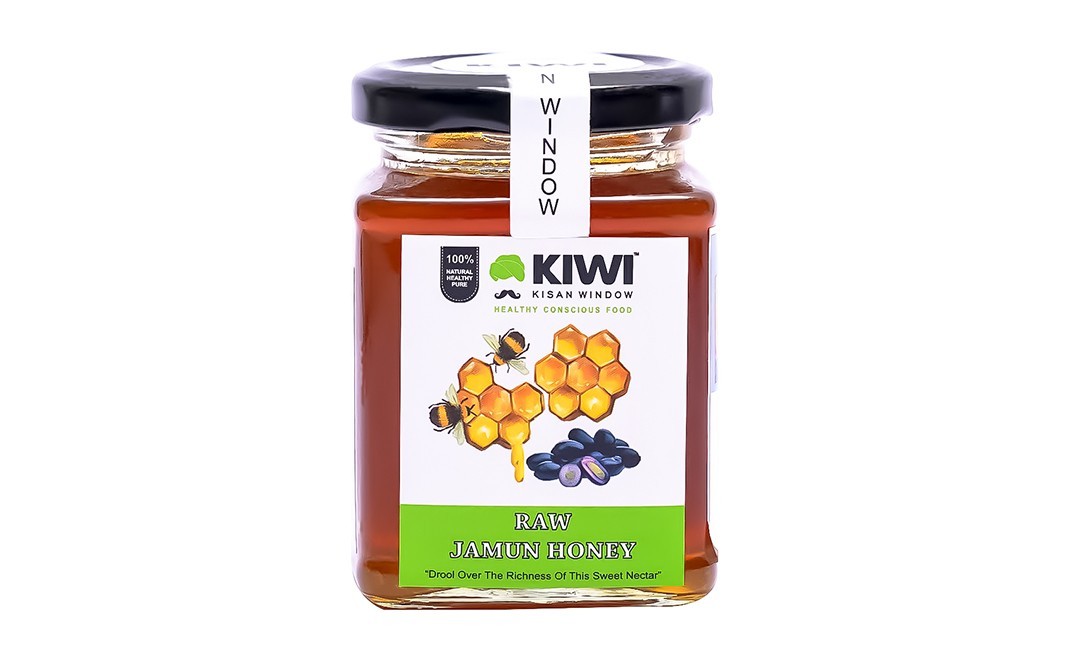 Kiwi Kisan Window Raw Jamun Honey    Glass Jar  350 grams